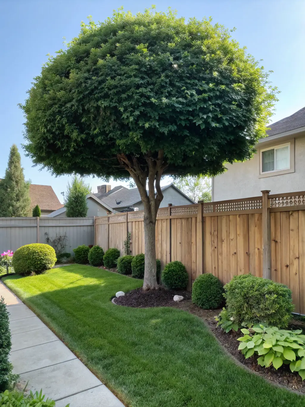 A before-and-after shot of a residential property transformed by Hendersons Construction LLC's land clearing services, showcasing the dramatic impact of their work.